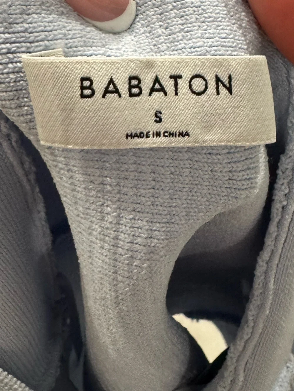 Babaton Light Blue Ribbed Tank Top with Cross Strap - Picture 4 of 4